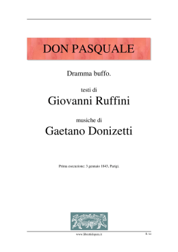 Don Pasquale - Libretti d`opera italiani