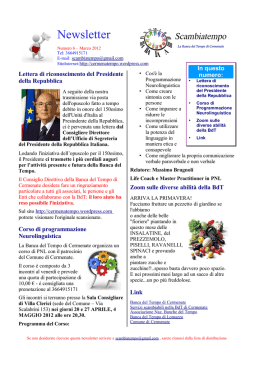 Newsletter - Associazione Nazionale Banche del Tempo
