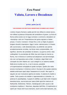 Valuta, lavoro e decadenze