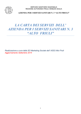 la carta dei servizi dell` azienda per i servizi sanitari n. 3