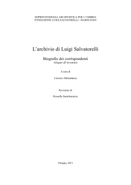 Salvatorelli Luigi. Biografie dei corrispondenti. Allegato all