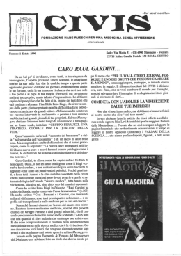 Numero 1, Estate 1990 - Fondazione Hans Ruesch