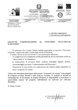 N.374 - Partecipazione al Concorso `Raccontar - Einstein