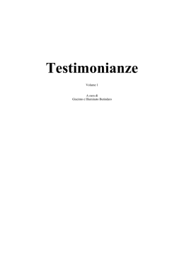 Testimonianze - Sentieri Antichi