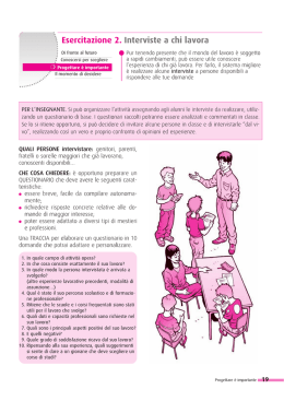 "-. Esercitazione 2. Interviste a chi lavora