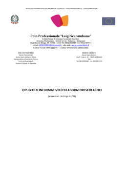 Opuscolo Informativo Collaboratori Scolastici
