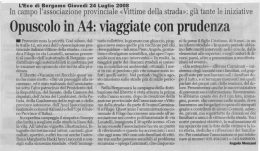 Opuscolo in A4: viaggiate con prudenza
