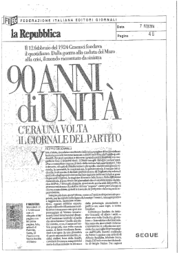 90 anni di Unità. C`era una volta il giornale del Partito