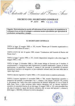 decreto del segretario generale - Autorit&agrave; di Bacino del Fiume Arno