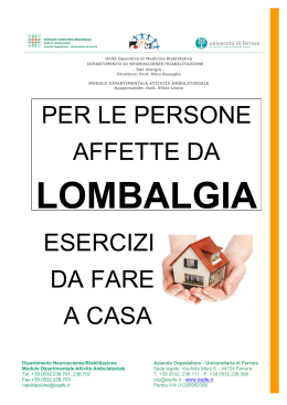 Libretto Informativo per le persone affette da Lombalgia
