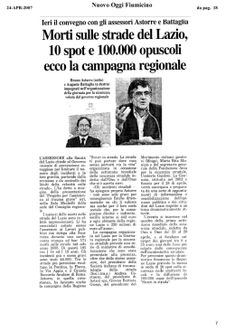 Morti sulle strade del Lazio