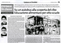Su un autobus alla scoperta del cibo Educazione alimentare per otto