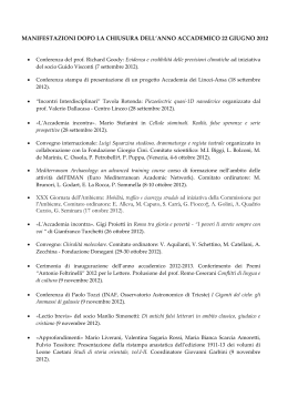 Elenco Manifestazioni 2012-2013 - Accademia Nazionale dei Lincei