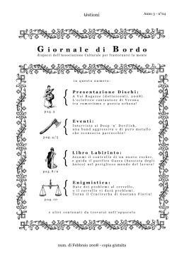 Giornale di Bordo n°4 - Associazione Culturale Ustioni