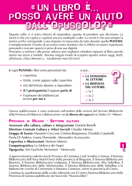 O scarica il pdf - Citt&agrave; metropolitana di Milano