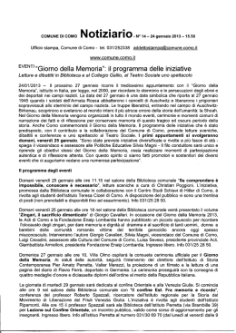 notiziario comunale - La rassegna stampa del Comune di Como