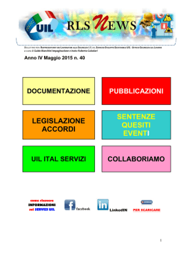 Newsletter n. 40 maggio 2015