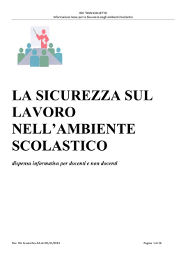 OPUSCOLO SULLA SICUREZZA -a.s. 2014-2015