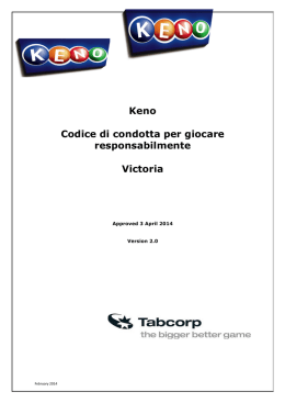 Keno Codice di condotta per giocare responsabilmente