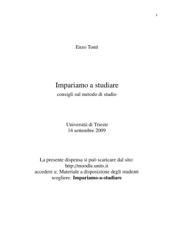 Impariamo a studiare