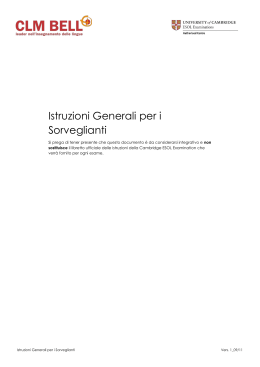 Istruzioni Generali per i Sorveglianti - Clm-Bell