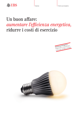 Un buon affare: aumentare l`efficienza energetica, ridurre i