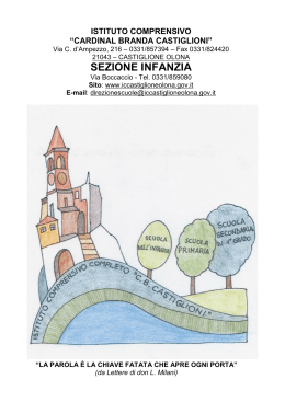 opuscolo scuola infanzia 2016-19 - Istituto Comprensivo Castiglione