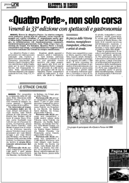 "Quattro porte", non solo corsa