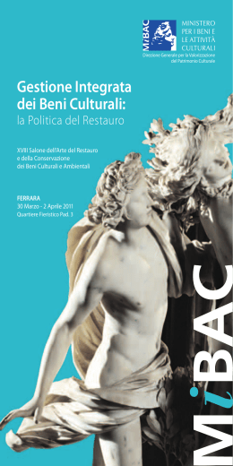 Pubblicazione opuscolo - Ministero dei Beni e le Attività Culturali