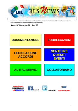 Newsletter n. 36 gennaio 2015