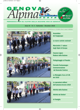 Settembre-Dicembre 2015 - Associazione Nazionale Alpini