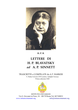 lettere di h.p. blavatsky a sinnett