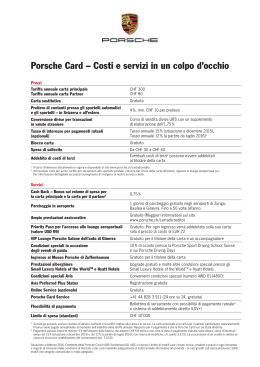 Porsche Card – Costi e servizi in un colpo d`occhio