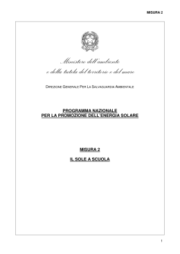 Bando &ldquo;Il sole a scuola&rdquo; - Ministero dell`Ambiente