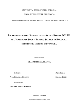 Tesi di laurea - Arte e Salute ONLUS