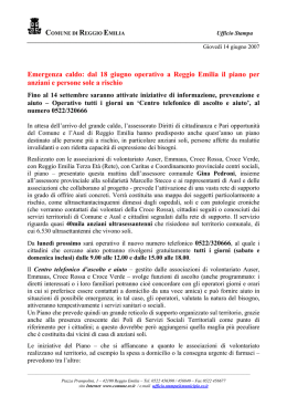 Emergenza caldo - Comune di Reggio Emilia