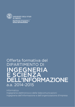Offerta formativa - Dipartimento di Ingegneria e Scienza dell