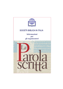 opuscolo per organizzatori La Parola Scritta
