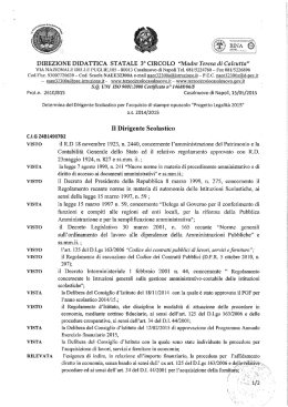 Determina stampe opuscolo prog. legalità 2015