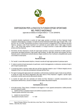 Scarica il Regolamento - Parco Nazionale delle Foreste Casentinesi