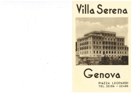 Un opuscolo su Villa Serena stampato nel 1940