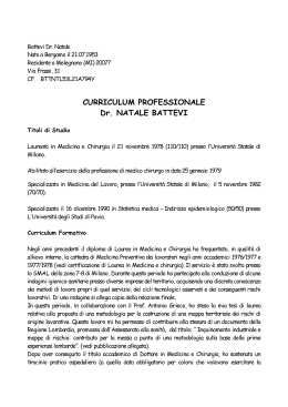CURRICULUM PROFESSIONALE Dr. NATALE BATTEVI
