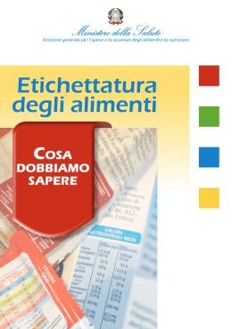 Opuscolo etichettatura degli alimenti