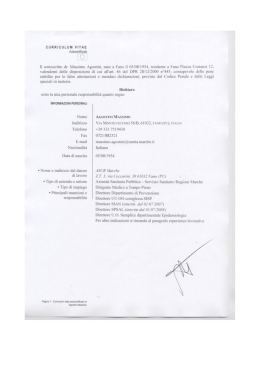 Il sottoscritto dr. Massimo Agostini. nato a Fano il 05108l1954