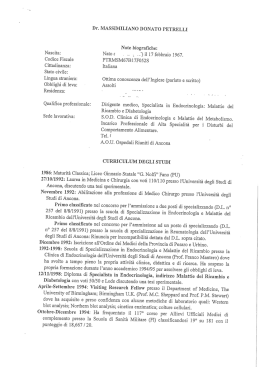 Dr. MASSIMILIANO DONATO PETRELLI Note biograﬁche: Nascita