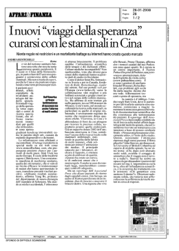 Affari & Finanza, 28 gennaio 2008