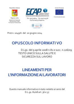 Opuscolo informativo sicurezza - Ecap