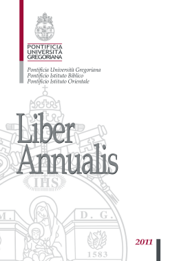 Liber Annualis 2011 - Pontificia Università Gregoriana