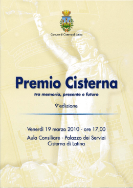 Premio Cisterna 2010 - Comune di Cisterna di Latina