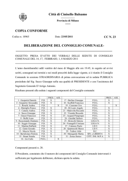 deliberazione del consiglio comunale